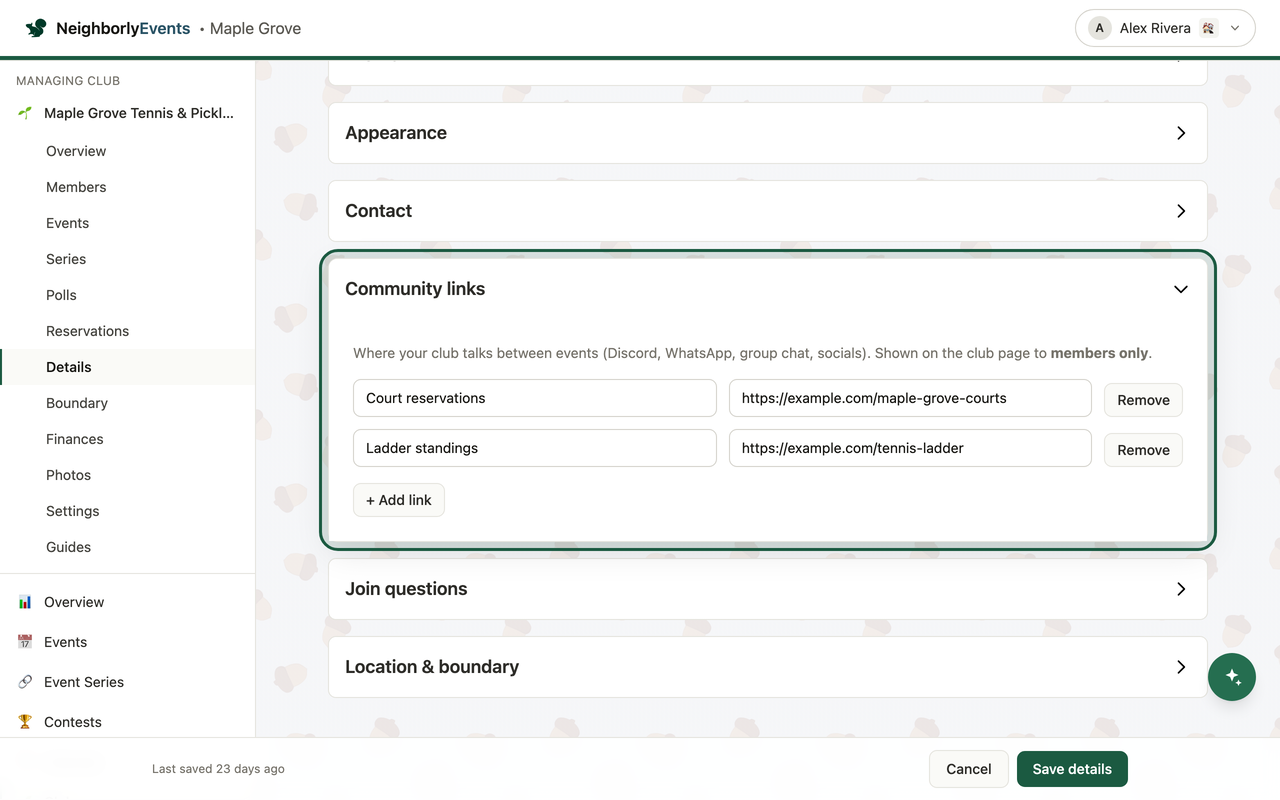 Community links: the members-only shelf