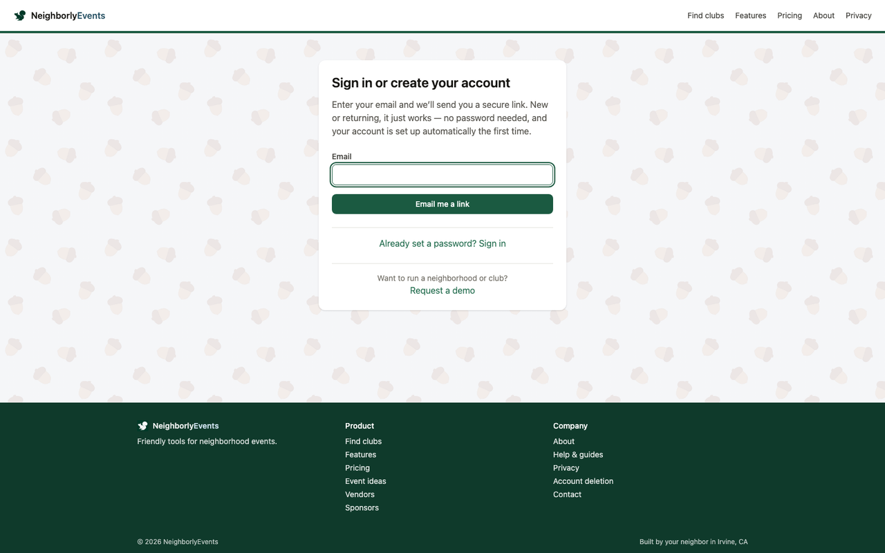 Sign in with an email link